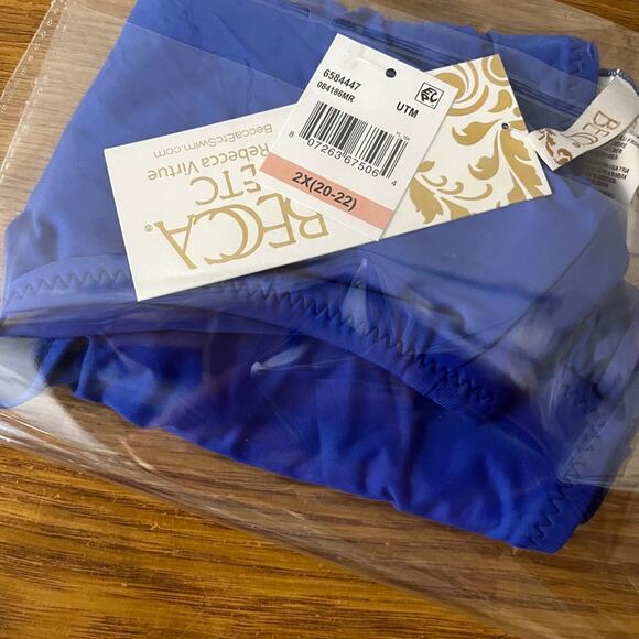 Becca color code hipster rear scrunch Bikini bottoms ultramarine blue - 2X - Picture 11 of 11